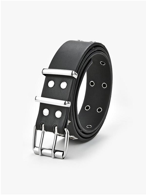 Punk Style Star Design Grommet Eyelet PU Buckle Belt, Fashion Belt for Party, Daily Clothing Decor, Trendy All-match & Exquisite Belt for Birthday Gift