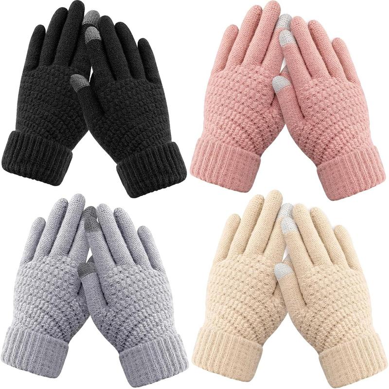 Womens Winter Gloves - Warm Soft Touchscreen Winter Gloves for Women, Elastic Cuff  Gloves for cold weather