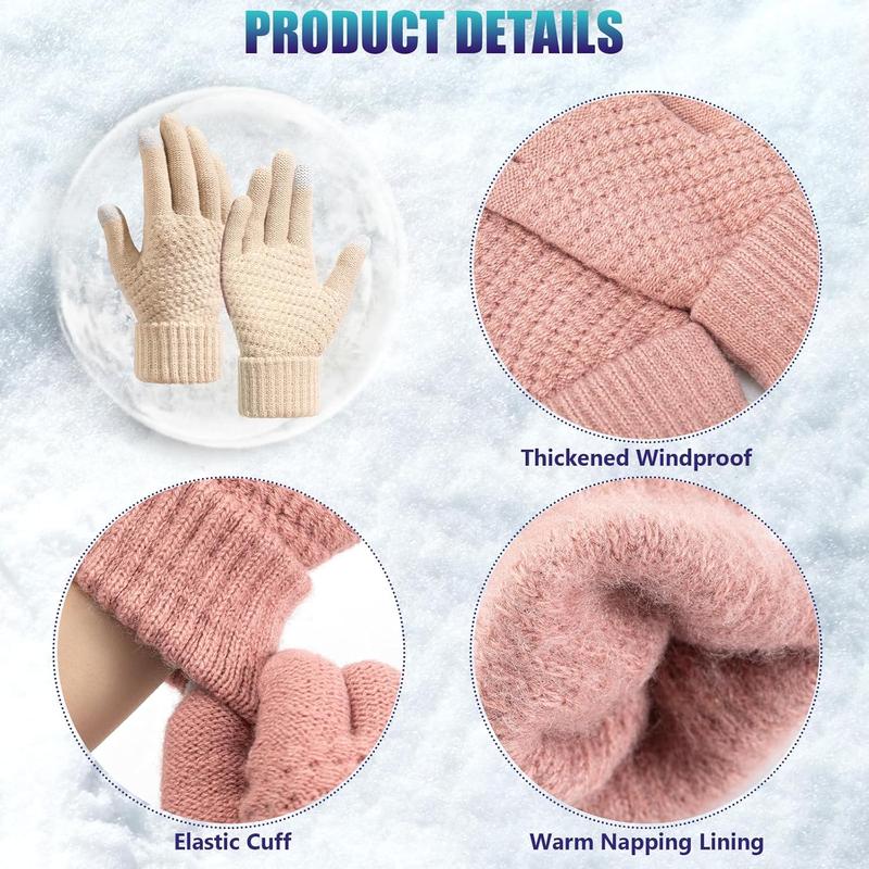 Womens Winter Gloves - Warm Soft Touchscreen Winter Gloves for Women, Elastic Cuff  Gloves for cold weather