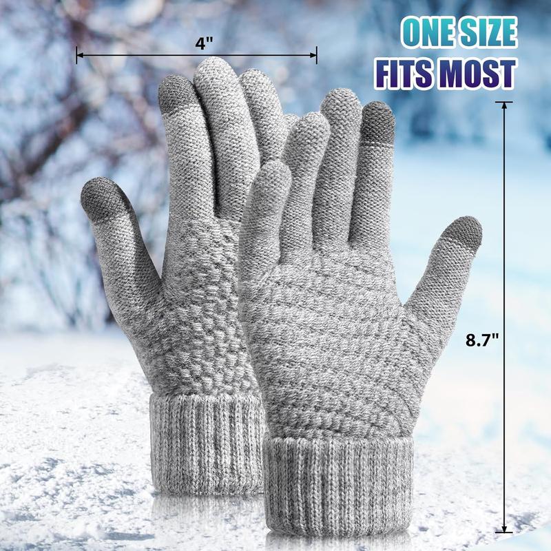 Womens Winter Gloves - Warm Soft Touchscreen Winter Gloves for Women, Elastic Cuff  Gloves for cold weather