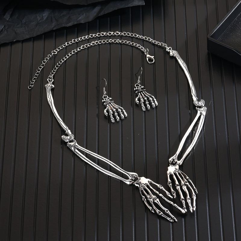 New Halloween Skull and Ghost Festival Claw Necklace Earrings Accessories Holiday Party Dress Up Props