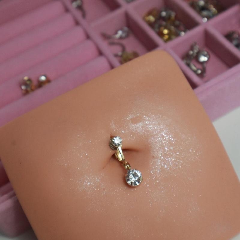 Gold Basic Clip On Belly Ring - Fake Piercing