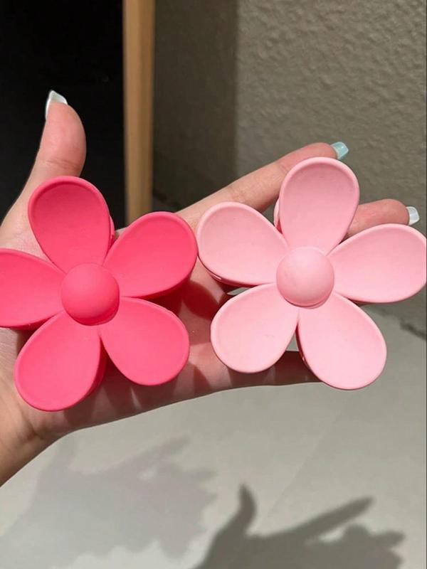 Fashion Flower Design Hair Claws As Gift, 2pcs Casual Simple Plain Non-sensitive Women Accessories, Casual Matching Trendy Hair Claw Clip for Daily Use