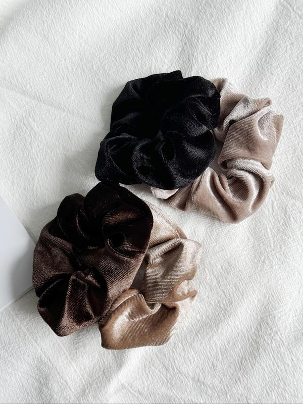 Mixed Color Velvet Scrunchies, Minimalist Headwear Suitable for Thick Hair, Fashion Hair Accessories for Party, Daily Clothing Decor Hairstyles Ideas