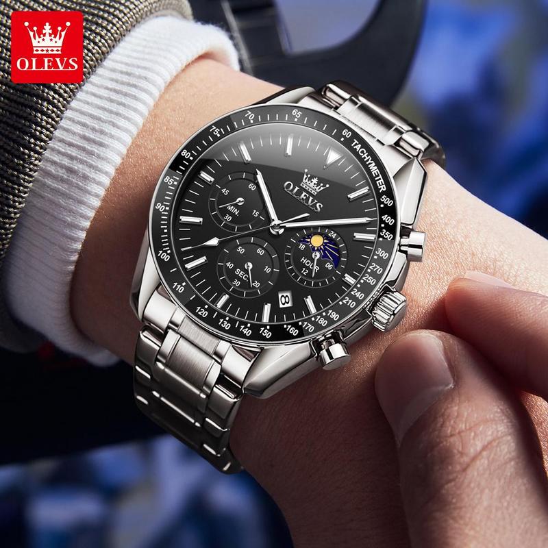 OLEVS Best Selling Original Watches for Men  High Quality Stainless Steel Multifunction Mens Watch Fashion Trend Wrist Watch Men