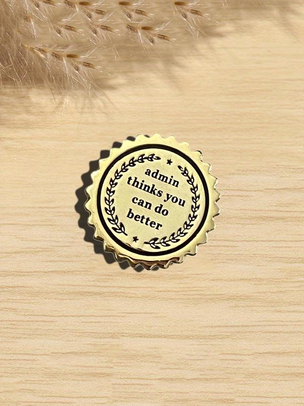 Letter Print Design Pin Brooch,  Fashion Enamel Badge for Daily Vacation Holiday Party Gift, Casual All-match Fashion Accessory for Travel