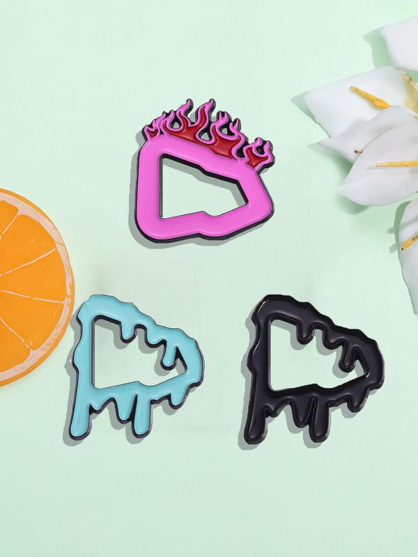 Hollow Out Design Brooch, 3pcs Fashion Alloy Badge for Daily Clothing Decor, Trendy All-match & Exquisite Brooch for Birthday Gift