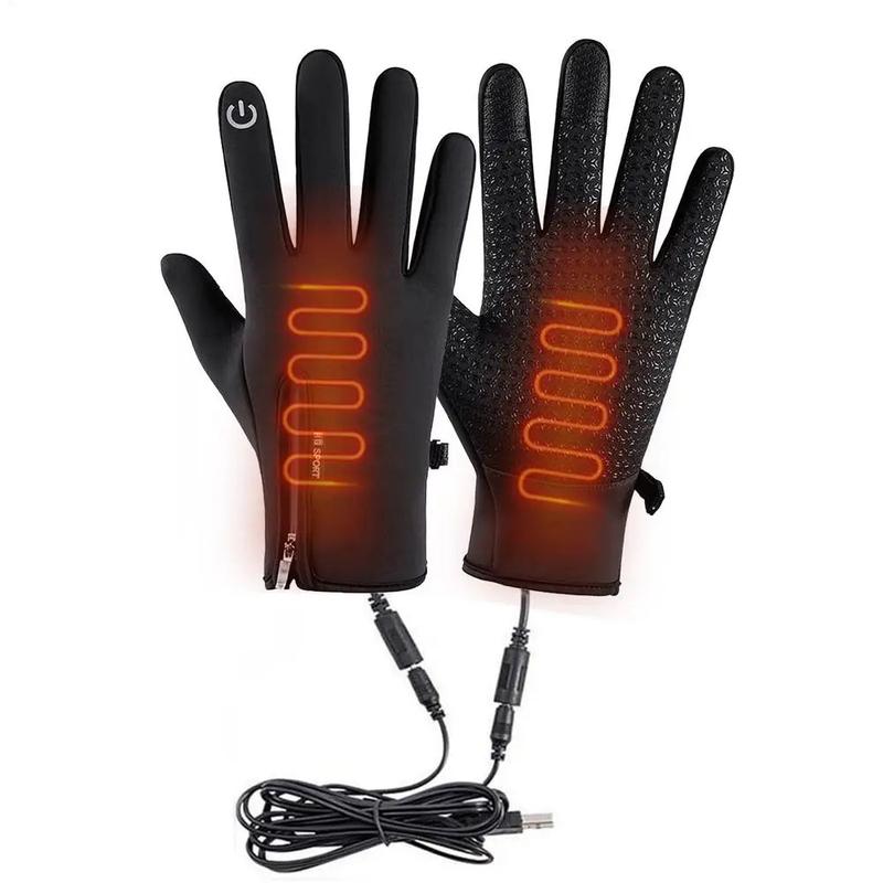 USB Touch Screen Gloves Winter Warm Electric Heated Gloves Heated Motorcycle Gloves waterproof windproof non-slip warm Gloves