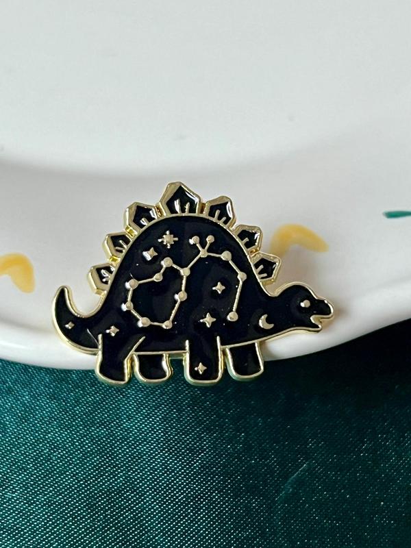 Cute Cartoon Dinosaur Design Brooch (4pcs set), Animal Print Alloy Badge for Clothes Backpack Hat, Fashion Accessories for Women & Men