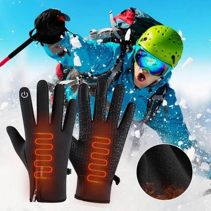 USB Touch Screen Gloves Winter Warm Electric Heated Gloves Heated Motorcycle Gloves waterproof windproof non-slip warm Gloves