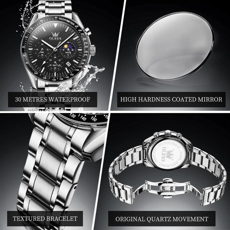 OLEVS Best Selling Original Watches for Men  High Quality Stainless Steel Multifunction Mens Watch Fashion Trend Wrist Watch Men