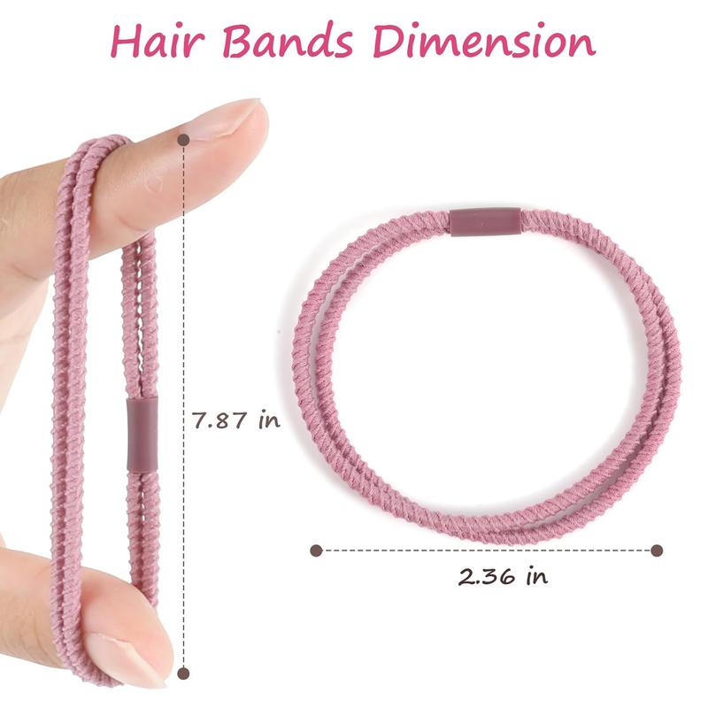 Boho Style Hair Tie, Casual Hair Accessories for Women & Girls, Headwear for Thick Hair, Hair Accessories for Party, Daily, Back  20 PCS of 4 Styles Cute Bands for Thick or Thin Hair, No Damage Elastic Bracelets, Brown Hair Accessories for Girls and Women