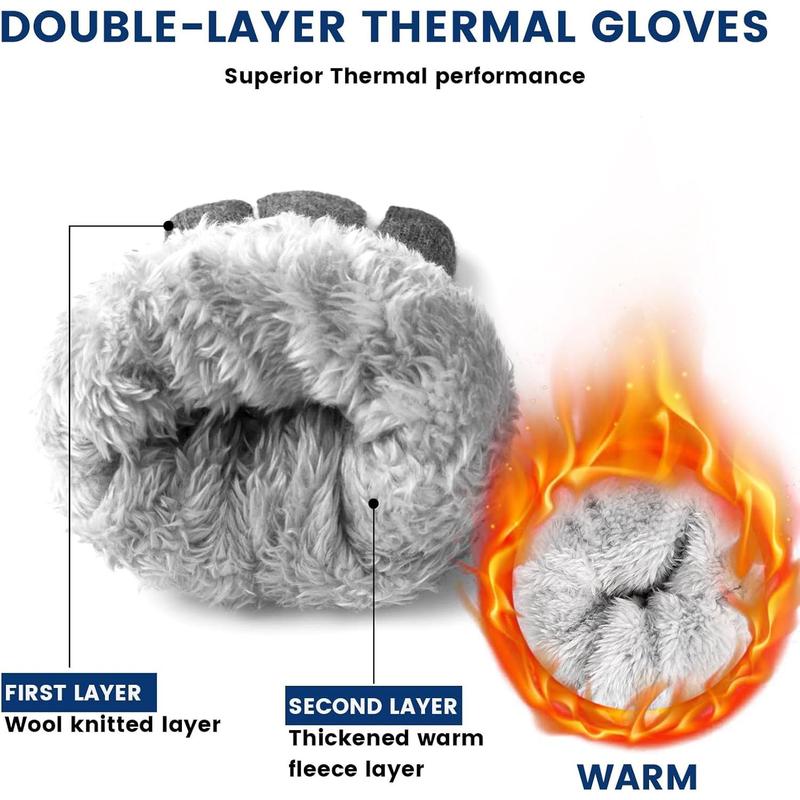 Winter Gloves for Men Women -  Fleece Liner Touchscreen Gloves, Thermal Warm Winter Gloves for Cold Weather