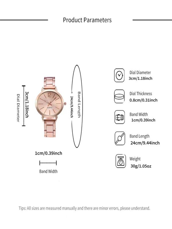 Women's Fashion Simple Round Dial Analog Quartz Watch, without Box, Fashion Watch for Party, Daily Clothing Decor, Trendy Exquisite Watch for Birthday Gift