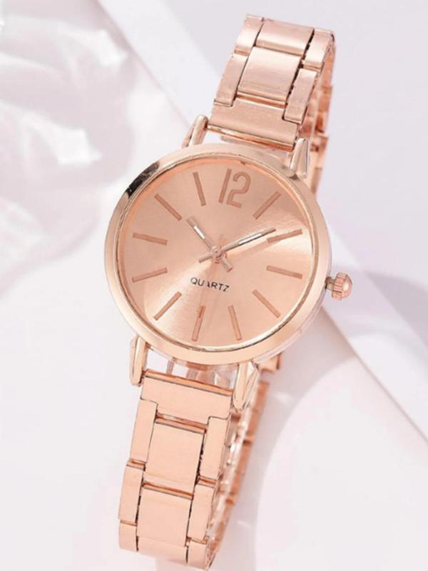 Women's Fashion Simple Round Dial Analog Quartz Watch, without Box, Fashion Watch for Party, Daily Clothing Decor, Trendy Exquisite Watch for Birthday Gift