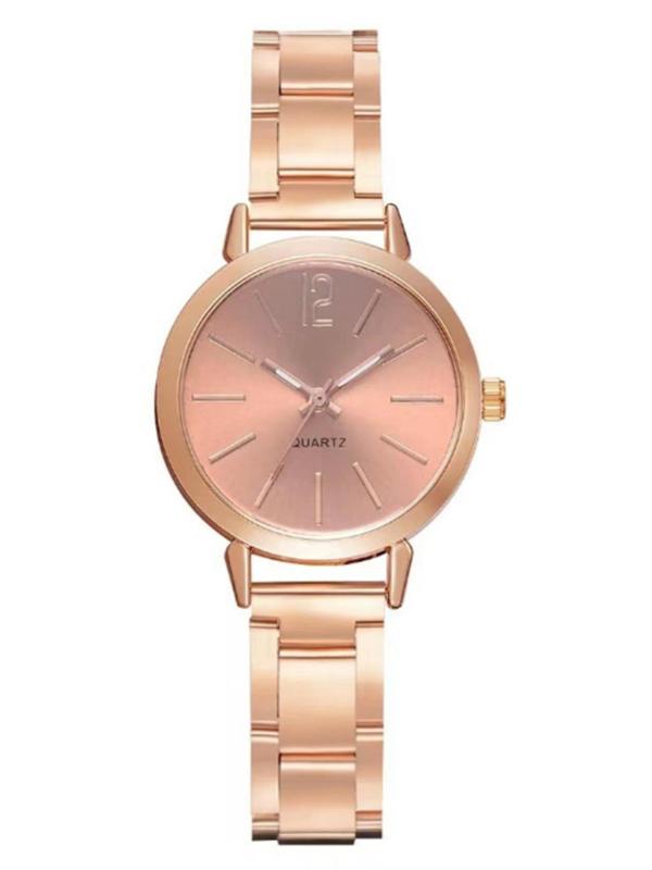 Women's Fashion Simple Round Dial Analog Quartz Watch, without Box, Fashion Watch for Party, Daily Clothing Decor, Trendy Exquisite Watch for Birthday Gift