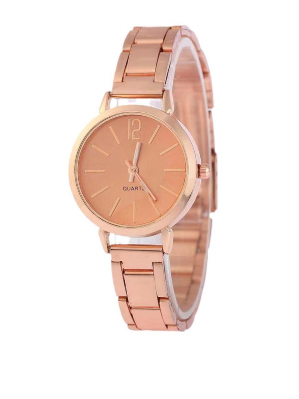 Women's Fashion Simple Round Dial Analog Quartz Watch, without Box, Fashion Watch for Party, Daily Clothing Decor, Trendy Exquisite Watch for Birthday Gift