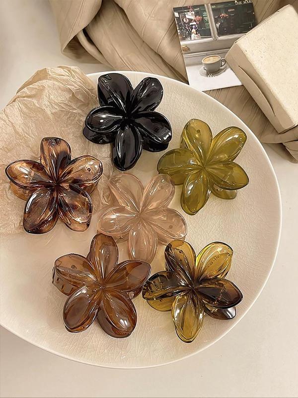 Flower Shaped Hair Claws, Casual Versatile Hair Accessories for Women, Minimalist Headwear Suitable for Thick Hair, Fashion Hair Accessories for Party, Daily Clothing Decor