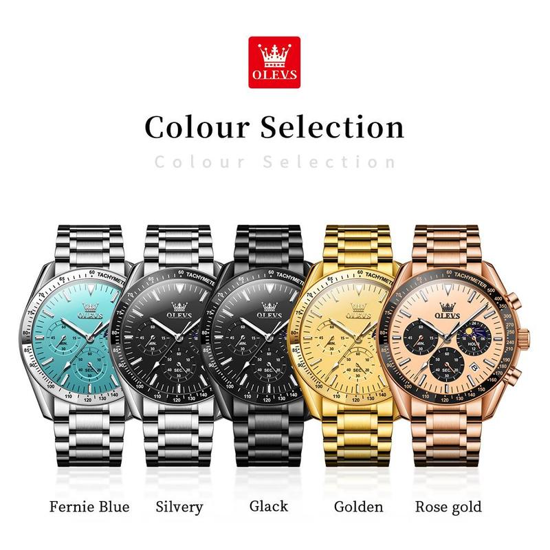 OLEVS Best Selling Original Watches for Men  High Quality Stainless Steel Multifunction Mens Watch Fashion Trend Wrist Watch Men