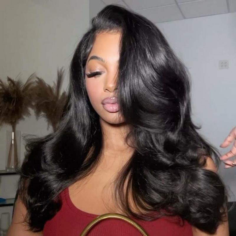 Wiggins Hair 250% Density Layer Cut Side Part Body Wave Wig Pre Cut Lace Ready Go Glueless Wig Pre Bleached 6x8 Lace Closure Wig Human Hair Pre Plucked