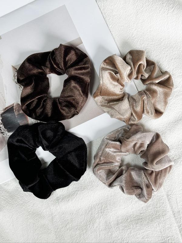 Mixed Color Velvet Scrunchies, Minimalist Headwear Suitable for Thick Hair, Fashion Hair Accessories for Party, Daily Clothing Decor Hairstyles Ideas