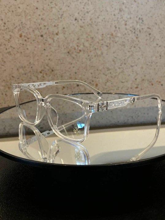 Chrome Heart Glasses Unisex, Retro Chrome Heart Eyeglasses, Stylish Light Blocking and Anti- Dust Eyewear, Unisex Fashion Accessories Clear Durable, Chrome Heart Cox Ucker Glasses, Fashionable Unisex Chrome Hearts Eyewear.