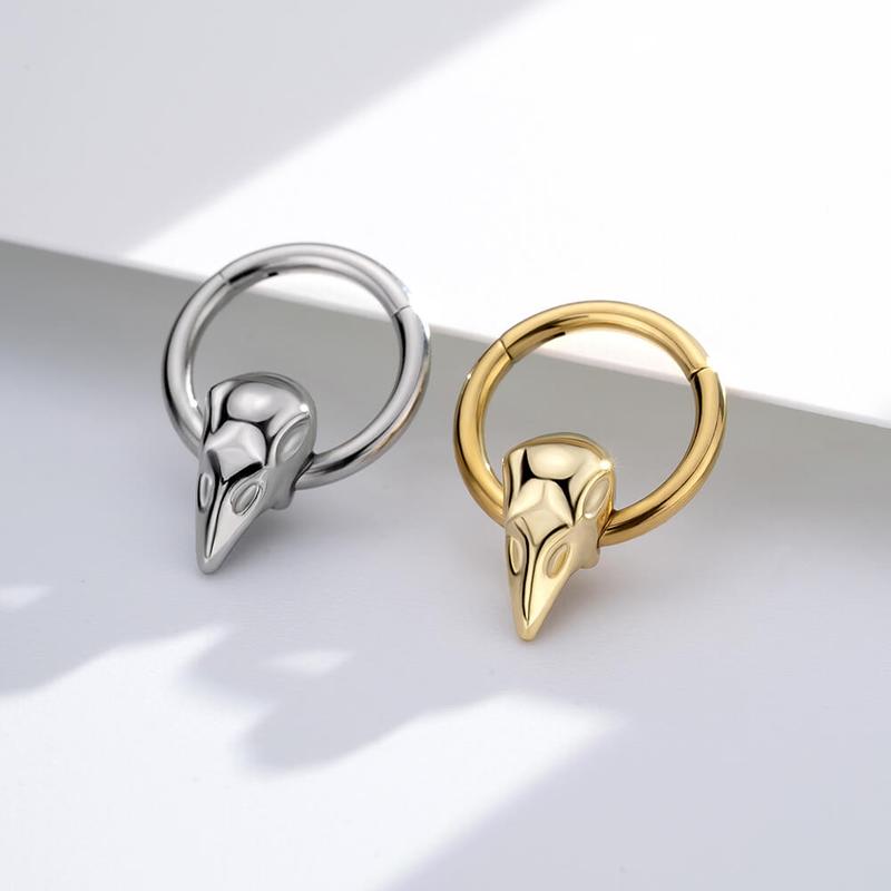 Oufer 16G Bird Head Skull Hinged Segment Septum Ring