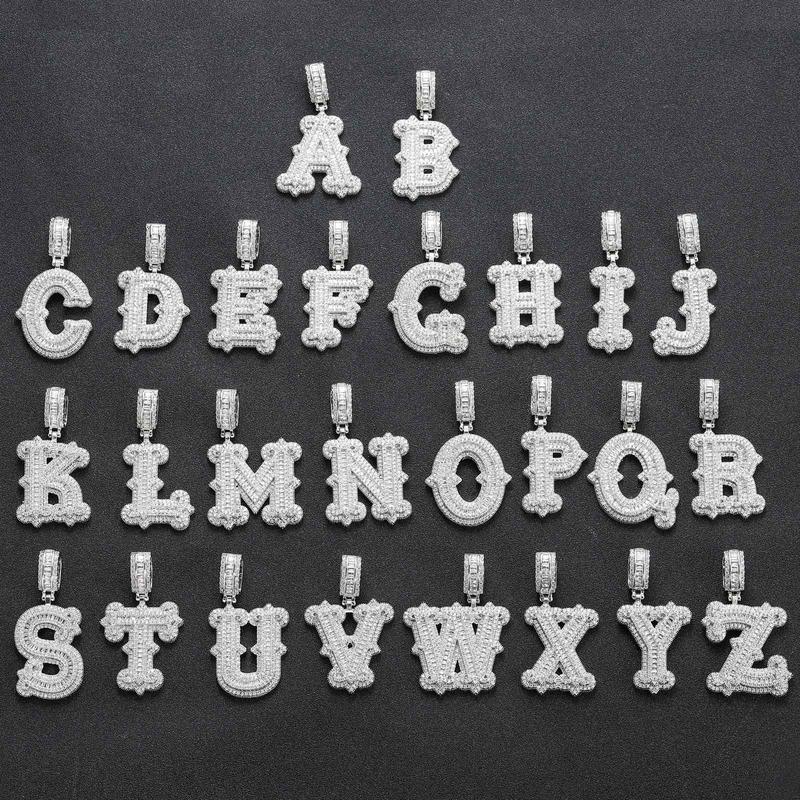 K&Y Valentine Mens Ladies Couple Alphabet Pendant Hip Hop Alphabet A B C D Gift Boyfriend Girlfriend  Gift