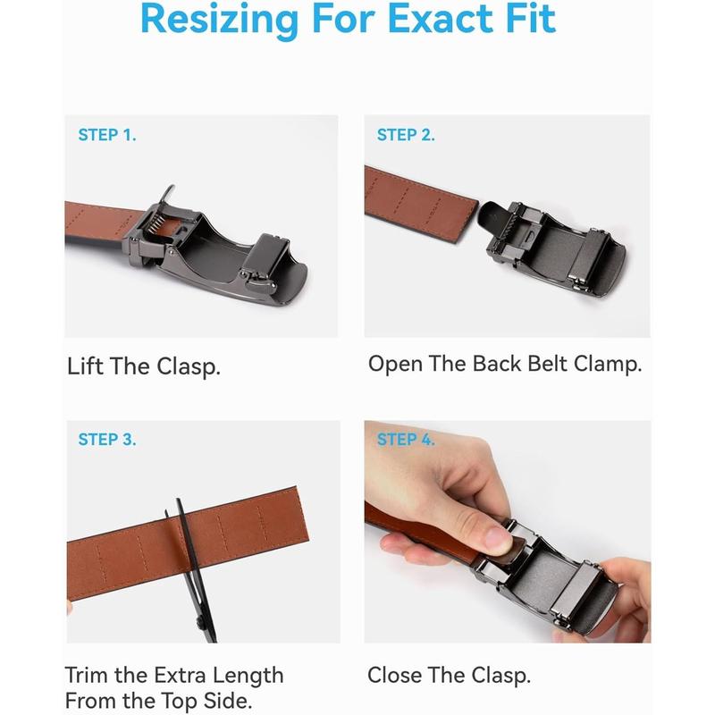 Ratchet Belt for Men - Mens Belt Leather 1 3 8