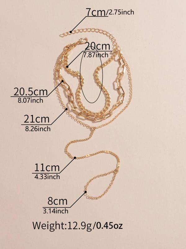 Women's Boho Multi-layer Chain Anklet,  Fashionable Anklet for Women & Girls, Party Daily Clothing Decor, Trendy All-match & Exquisite Jewelry for Birthday Gift