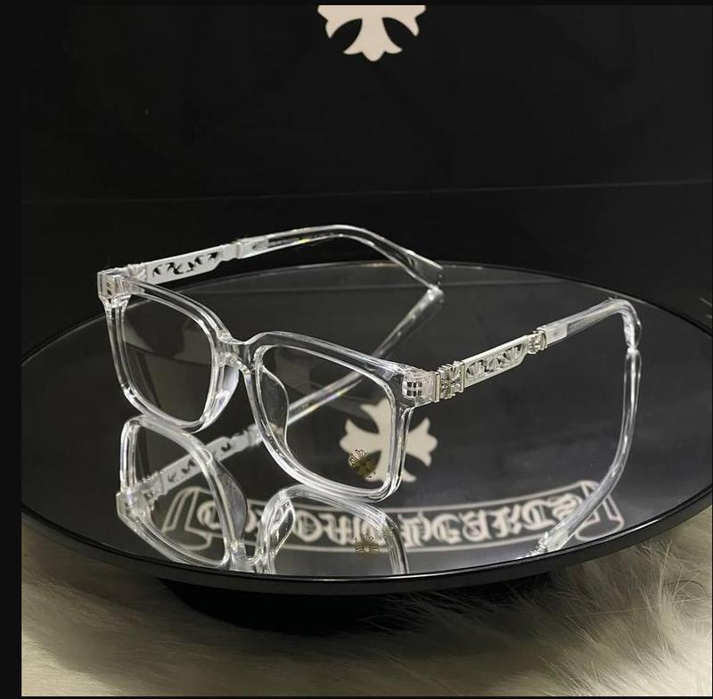 Chrome Heart Glasses Unisex, Retro Chrome Heart Eyeglasses, Stylish Light Blocking and Anti- Dust Eyewear, Unisex Fashion Accessories Clear Durable, Chrome Heart Cox Ucker Glasses, Fashionable Unisex Chrome Hearts Eyewear.