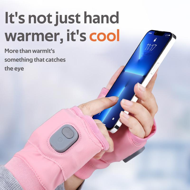 Portable Heating Gloves with Digital Display - 1 Pair of Rechargeable Hand Warmers, Heated Gloves with Three Temperature Modes for Home Use