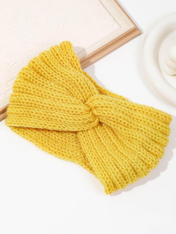  Women's Elegant Trendy Knot Design Hair Band, Cute Minimalist Knitting Hair Band, Fashionable Hair Accessories for Daily & Party Decoration