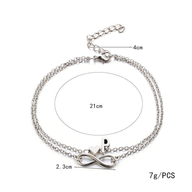 Fashion ladies anklet and bracelet love 26 letters alloy KT Jewellery