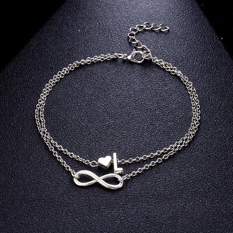 Fashion ladies anklet and bracelet love 26 letters alloy KT Jewellery