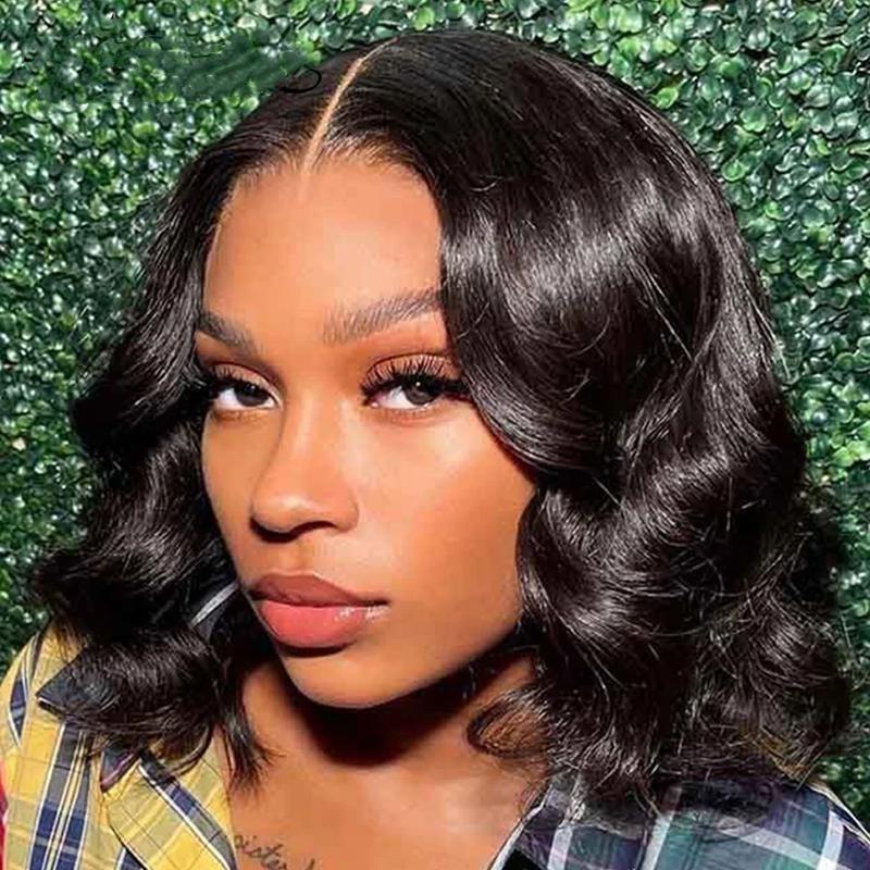 Alipearl Hair Glueless Body Wave Short Bob Wigs 7x4 and 7x5 Ready To Go Lace Closure Bob Wig 13x4 Lace Frontal Glueless Wig Pre Bleached Tiny Knots