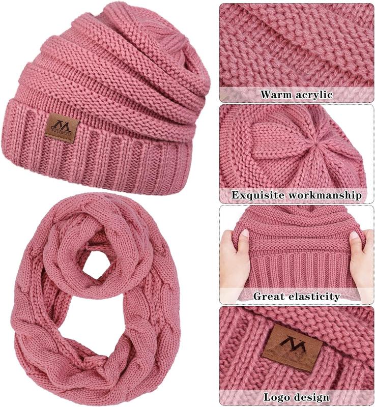 Winter Warm Set Knitted Scarf Beanie Hat Touchscreen Gloves Ear Warmer Cold Weather Gear for Men or Women