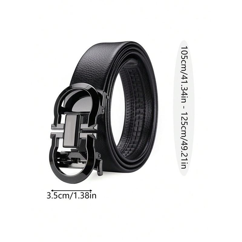 1 count Men's Alloy Automatic Buckle Belt, Fashionable, Casual, Business Full Package Belt, Suitable For Middle-Aged And Young People