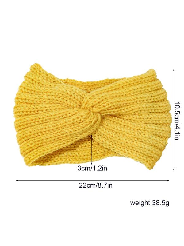  Women's Elegant Trendy Knot Design Hair Band, Cute Minimalist Knitting Hair Band, Fashionable Hair Accessories for Daily & Party Decoration