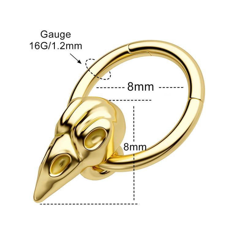 Oufer 16G Bird Head Skull Hinged Segment Septum Ring