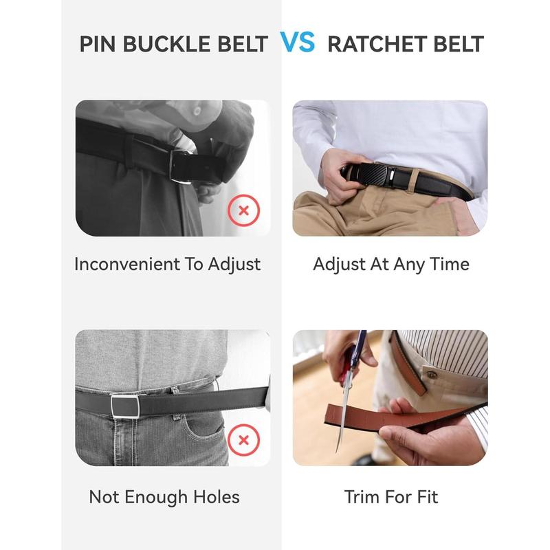 Ratchet Belt for Men - Mens Belt Leather 1 3 8