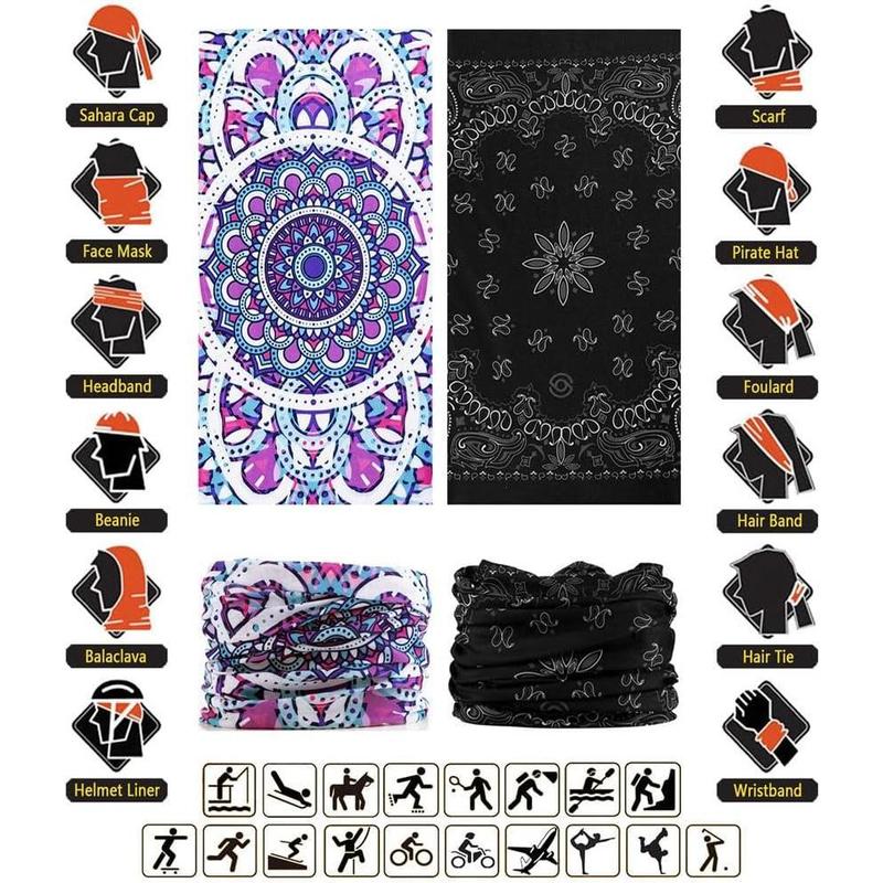 Headband Neck Gaiter Head Wrap Headwear Face Mask Magic Scarf Bandana for Men and Women