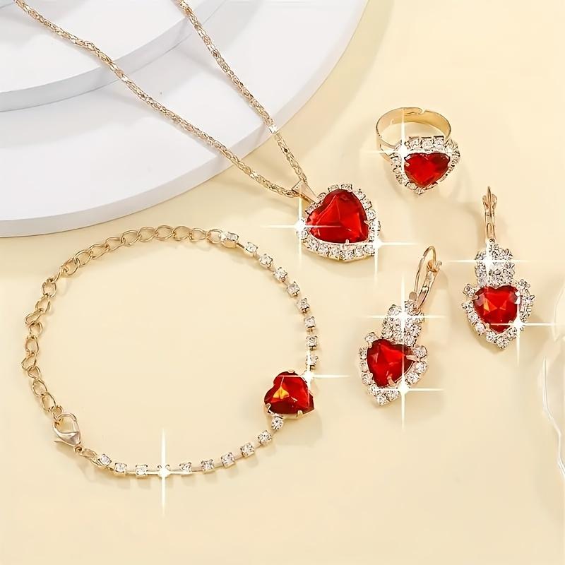 4pcs luxury fashion chic jewelry set sparkling design dazzling jewelry sets, party, holiday gifts