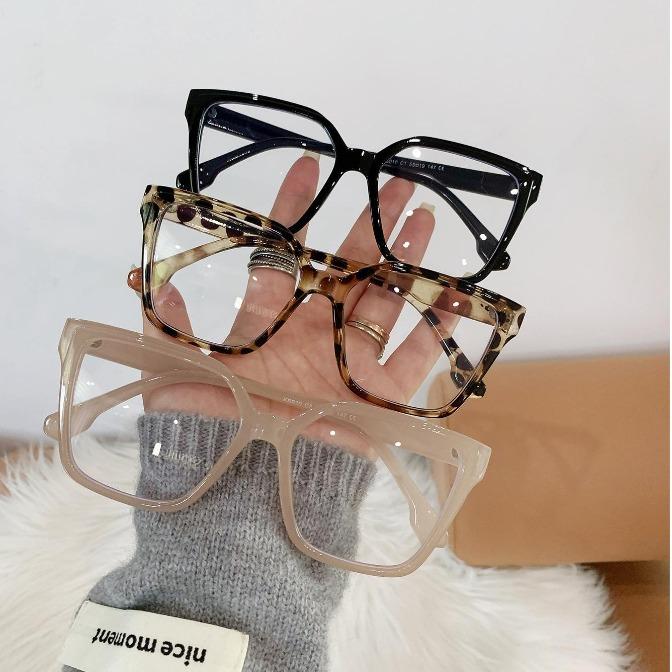 3pcs Fashion Women's Pc Frame Clear Lens Glasses With Solid Or Tortoise Shell Color, Fashion Accessory Perfect For Reading