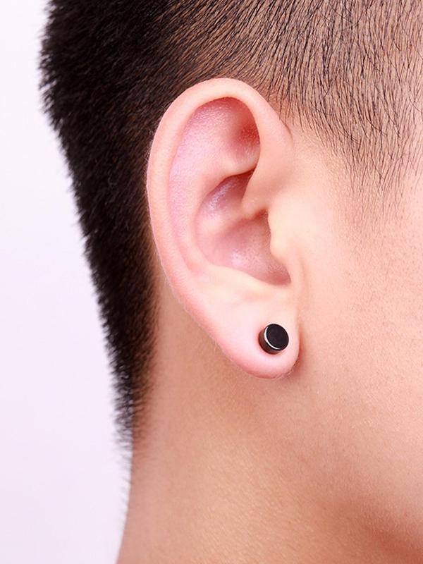 Simple Round Design Cool Magnetic Stud Earrings for Men, 1 Pair Vintage Earrings Jewelry, Fashion Accessories for Daily Wear, Fashion Punk Earrings for Party, Daily Clothing Decor