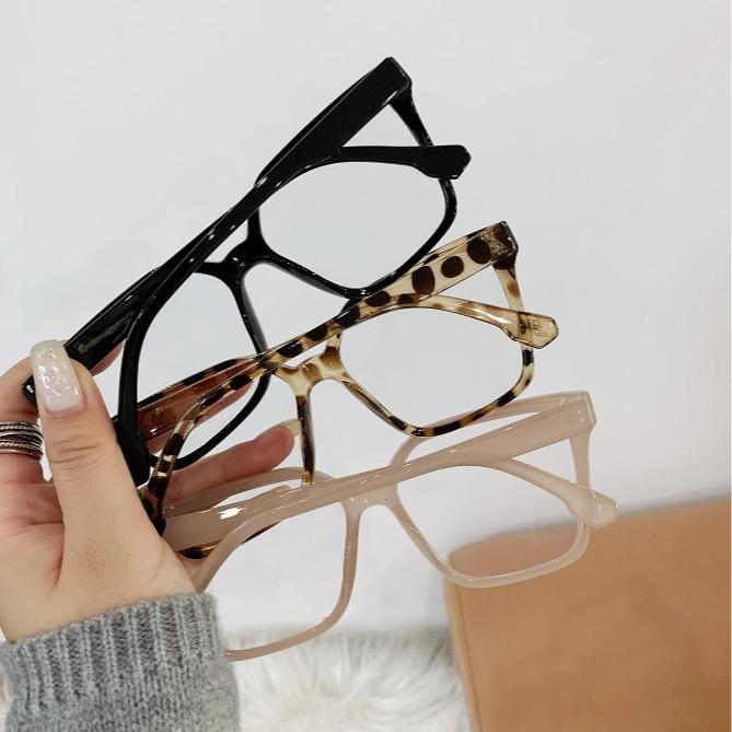 3pcs Fashion Women's Pc Frame Clear Lens Glasses With Solid Or Tortoise Shell Color, Fashion Accessory Perfect For Reading