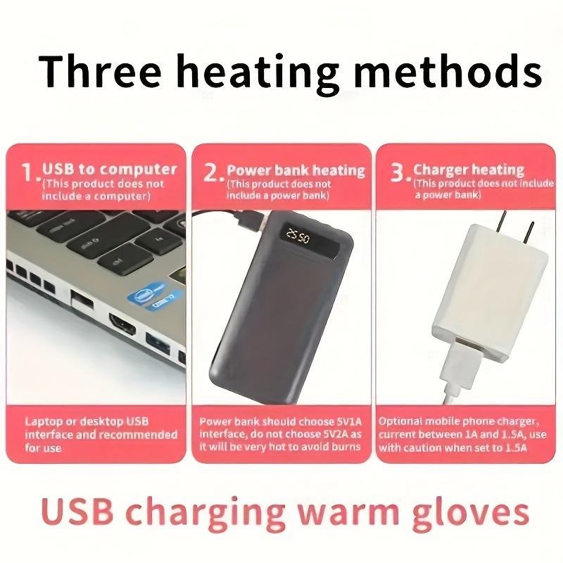 USB Powered Self-Heating Polyester Sports Gloves with Non-Slip Silicone Design for Cold Weather Outdoor Activities and Touch Screen Capability