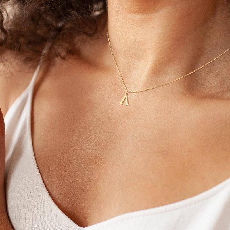 Moodear Initial Necklaces for Women Dainty Letter Tiny A-Z Pendant Choker Trendy Cute Personalized Monogram Name Necklace Jewelry Gift for Christmas 2024 Ornament