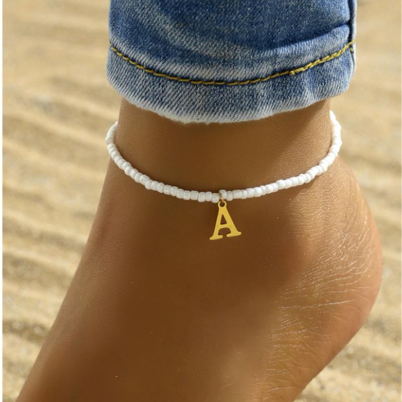 Elegant Fashion trend anklet, resort style 26 letters for women