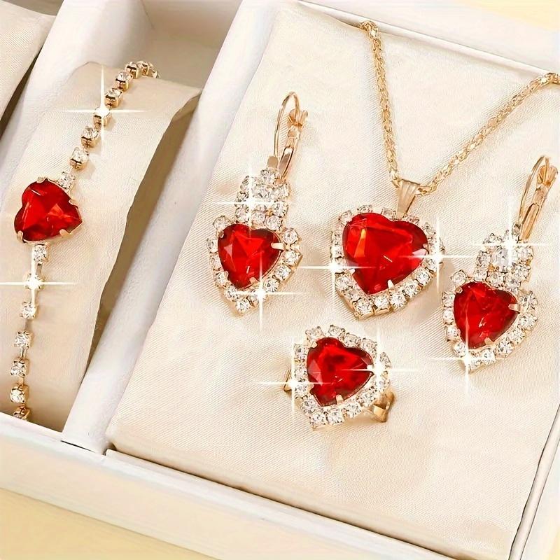 4pcs luxury fashion chic jewelry set sparkling design dazzling jewelry sets, party, holiday gifts